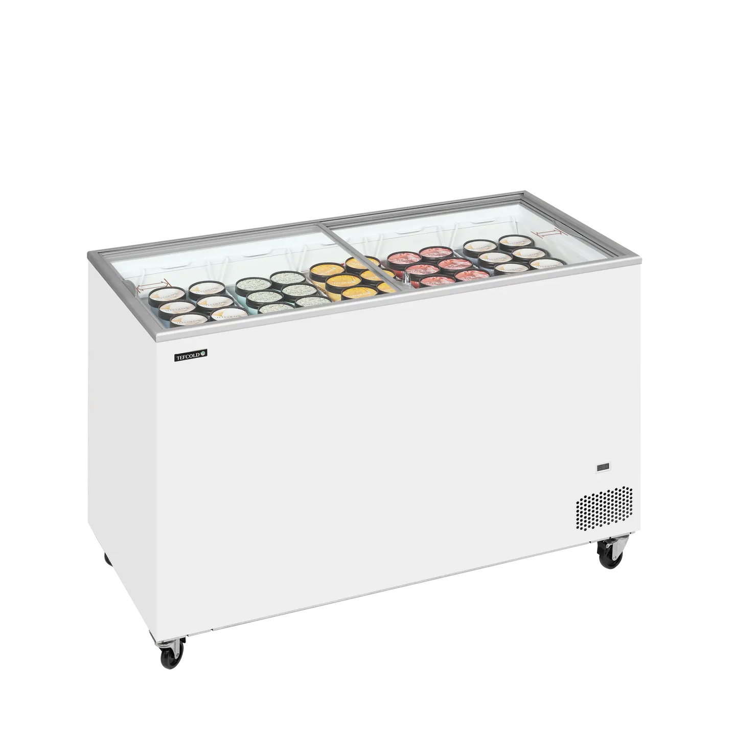 Congélateur vitré de crème glacée IC401SC ( 401 / 350)blanc 49761 TEFCOLD-mondialchr.com