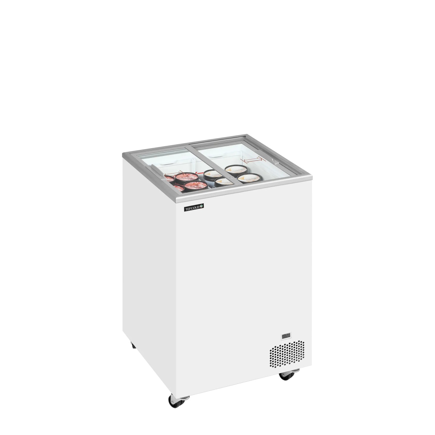 Congélateur vitré de crème glacée IC101SC (108 / 91) blanc 51131 TEFCOLD-mondialchr.com