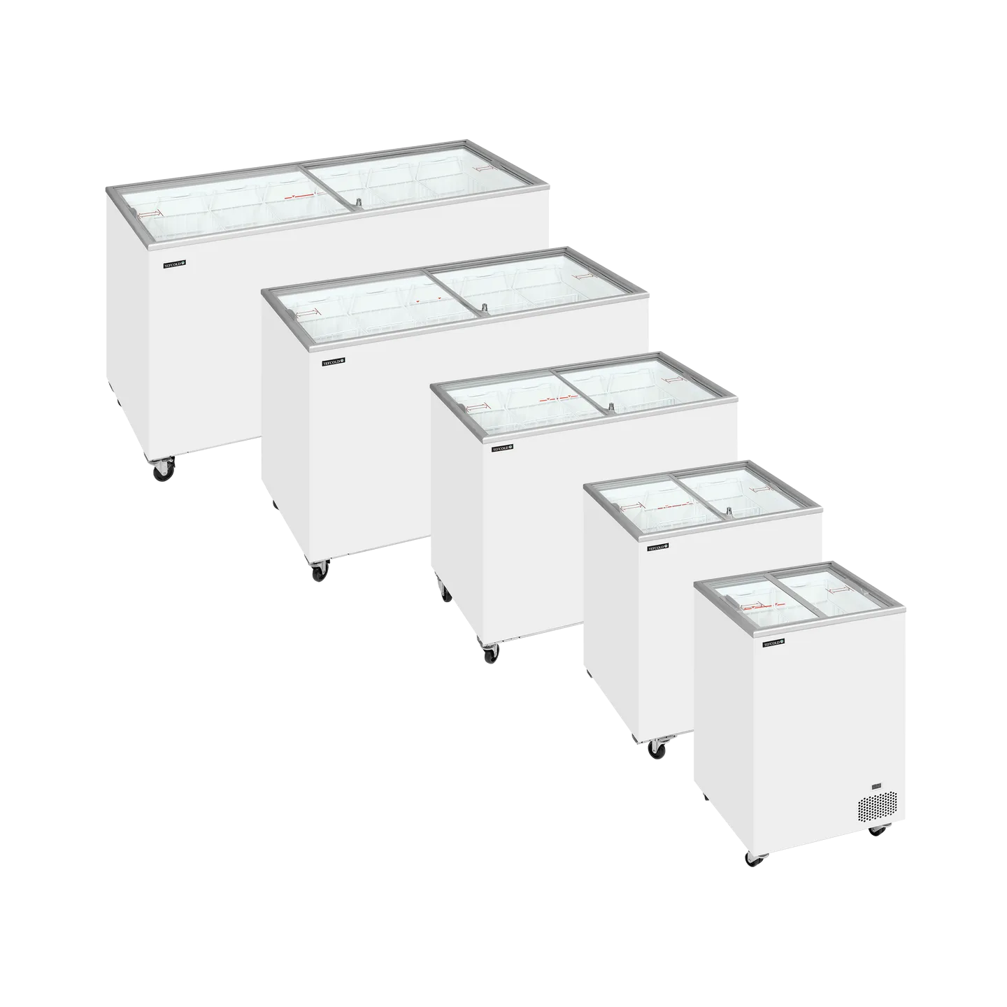 Congélateur vitré de crème glacée IC201SC (191 / 165) blanc 48829 TEFCOLD-mondialchr.com