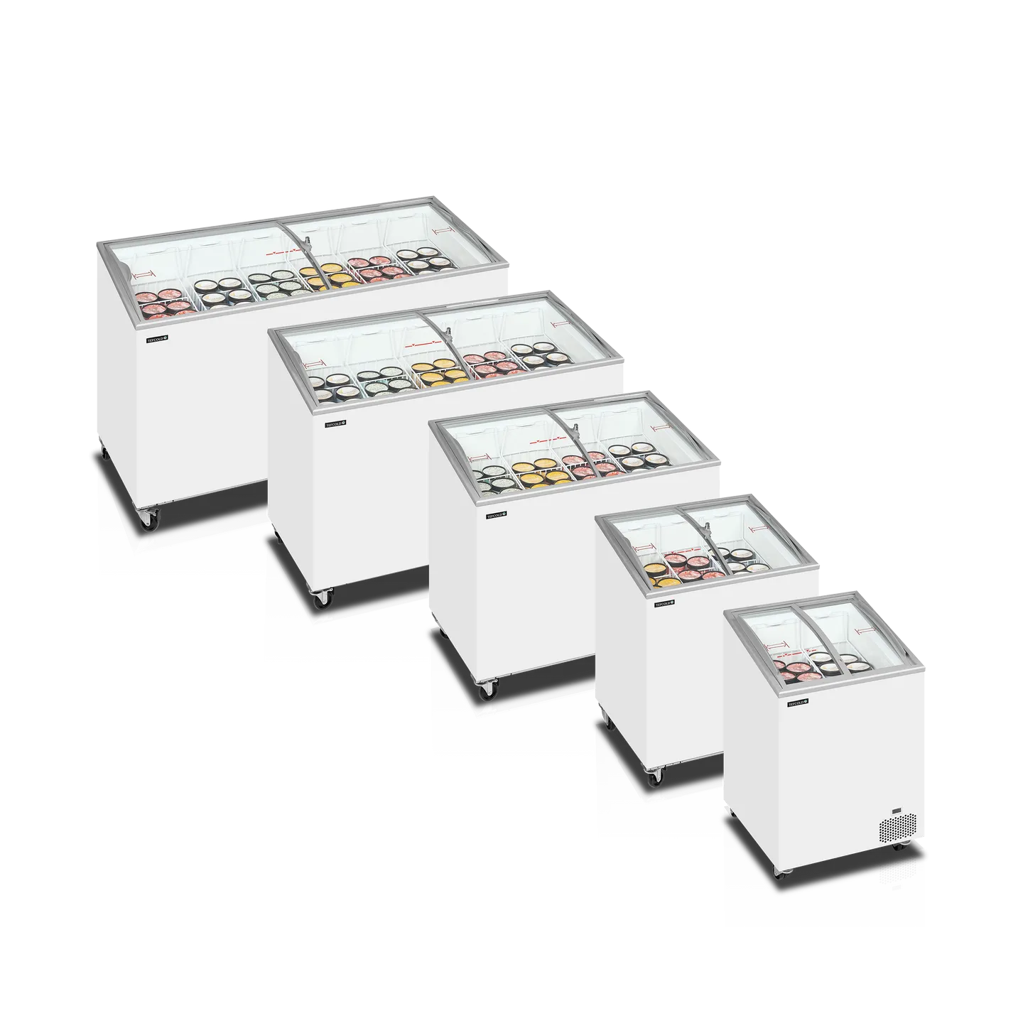 Congélateur vitré de crème glacée IC401SCEB (352 / 325) blanc 48841 TEFCOLD-mondialchr.com