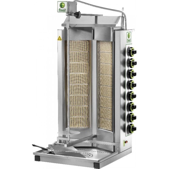 Machine à kebab Gaz double 8 + 8 brûleurs Fimar
