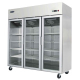 Armoire réfrigérée inox à 3 portes vitrées négative YCF9409GR -mondialchr.com