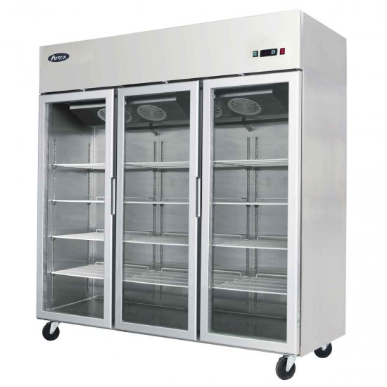Armoire réfrigérée inox à 3 portes vitrées négative YCF9409GR -mondialchr.com