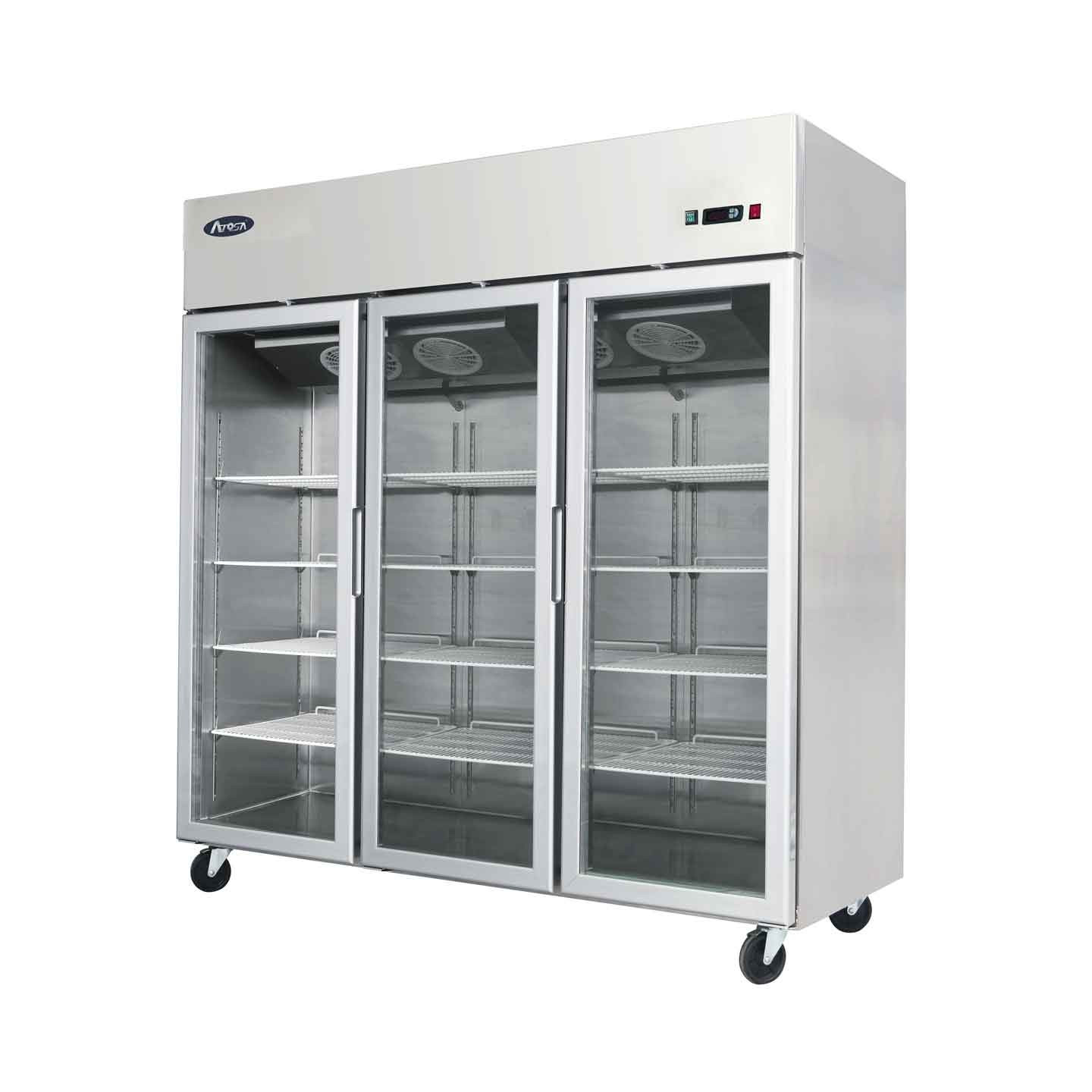 Armoire réfrigérée inox à 3 portes vitrées négative YCF9409GR -mondialchr.com