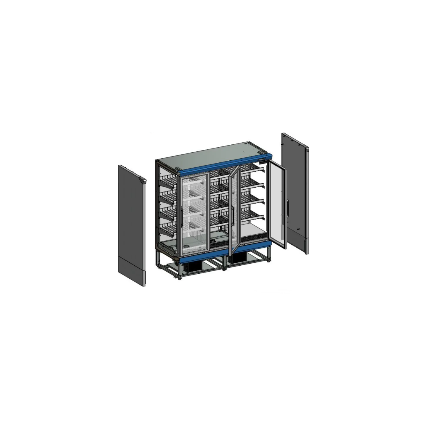 Congélateur vertical vitré EXTRA1250FD ( 880 / 850 L) Noir 38507 TEFCOLD-mondialchr.com