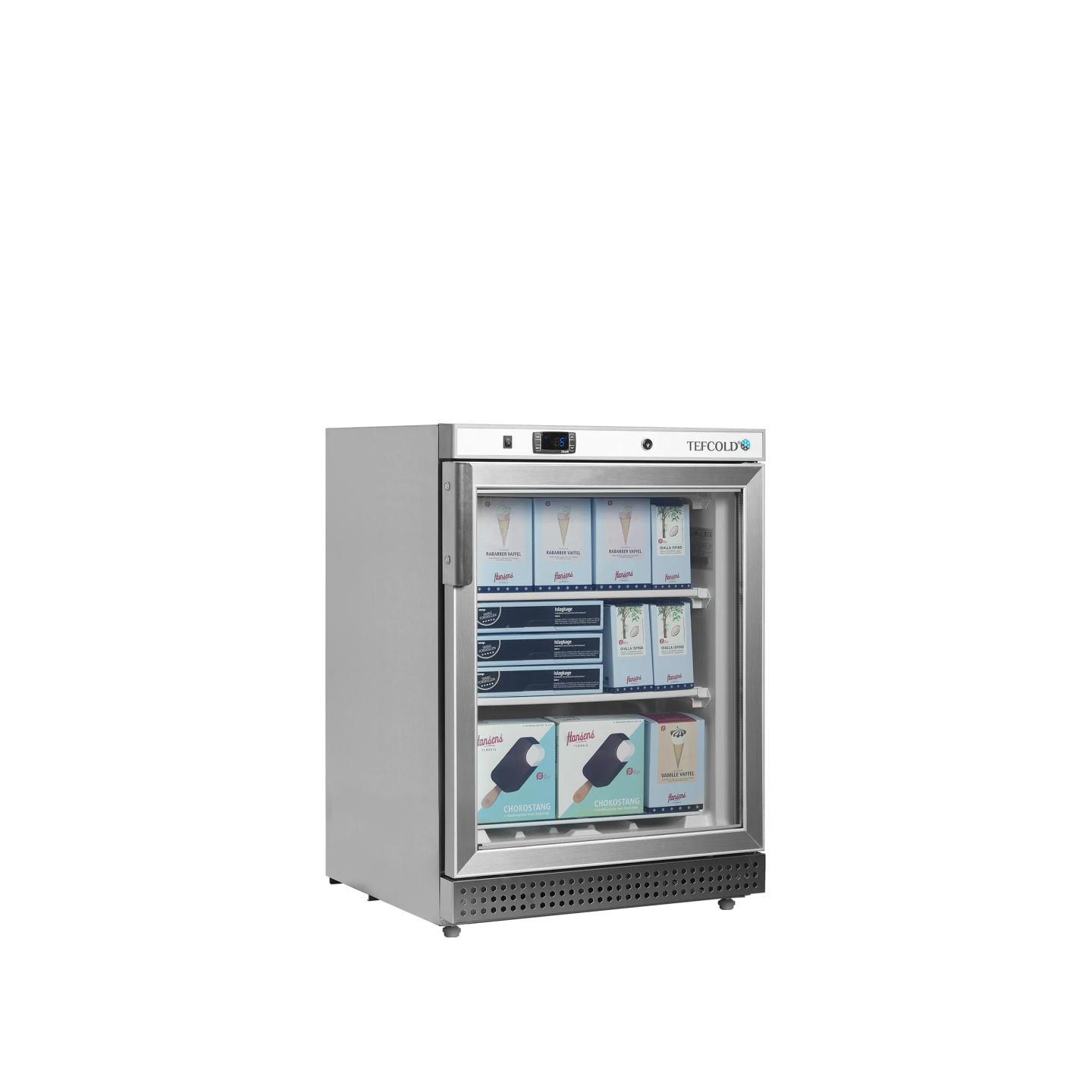 Congélateur vertical vitré UF200SG (200 / 120L) Inox 33859 TEFCOLD-mondialchr.com