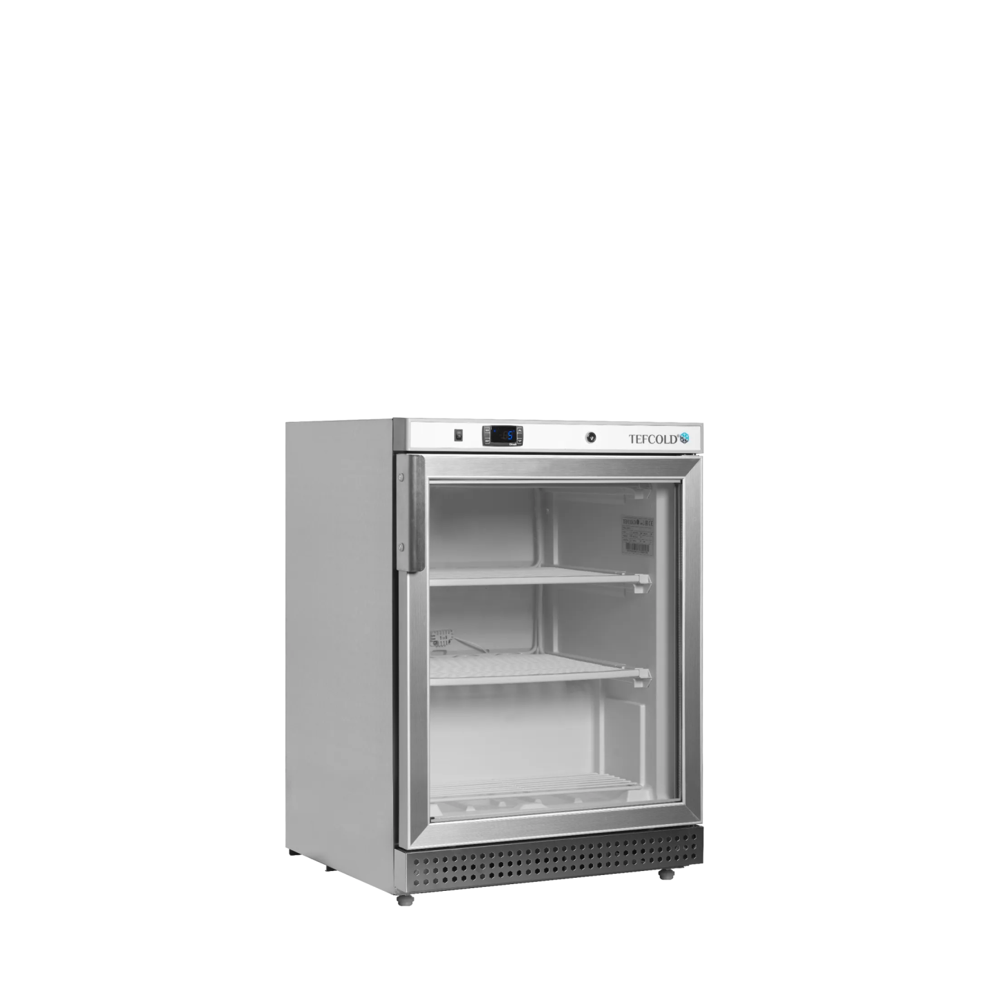 Congélateur vertical vitré UF200SG (200 / 120L) Inox 33859 TEFCOLD-mondialchr.com
