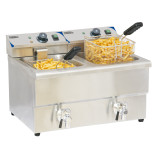 Friteuse électrique  2 x 8 litres avec vanne de vidange