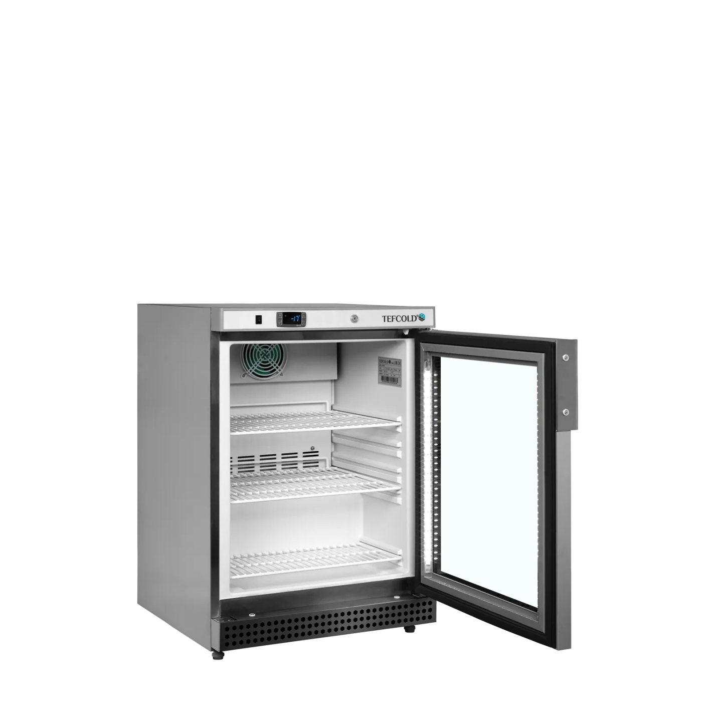 Congélateur vertical vitré UF200VSG (200 / 120L) Inox 33864 TEFCOLD-mondialchr.com