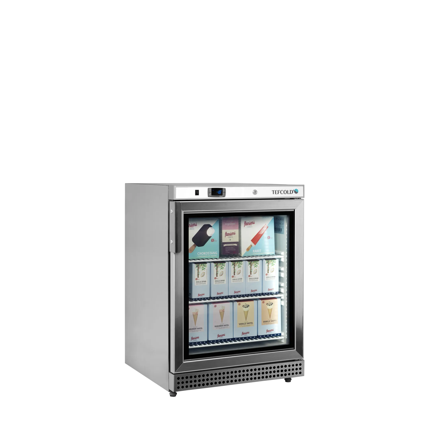 Congélateur vertical vitré UF200VSG (200 / 120L) Inox 33864 TEFCOLD-mondialchr.com