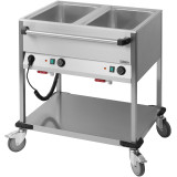 Chariot bain-marie large à eau 2 x GN 1/1 Casselin