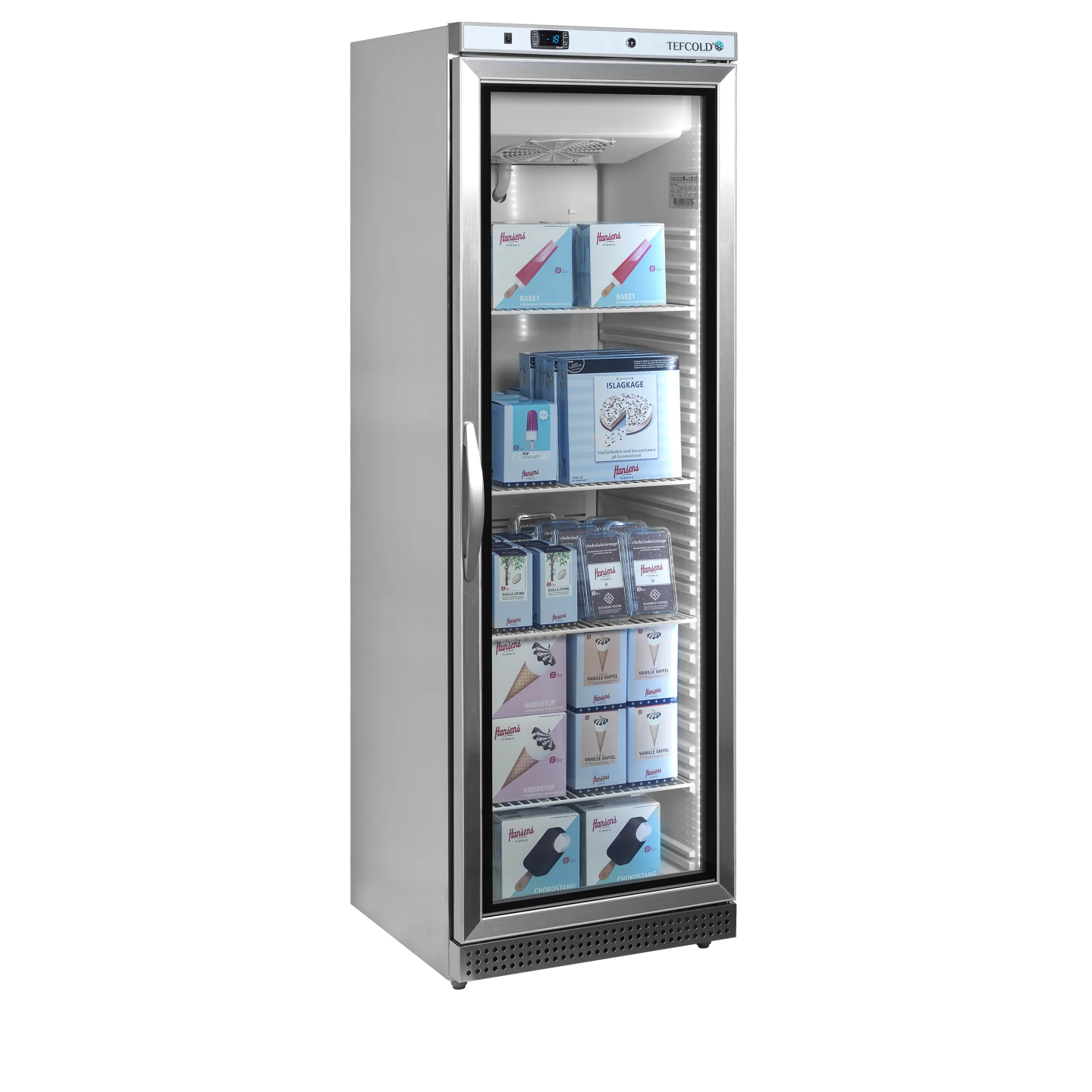 Congélateur vertical vitré UF400VSG (400 / 340 L) Inox 33868 TEFCOLD-mondialchr.com