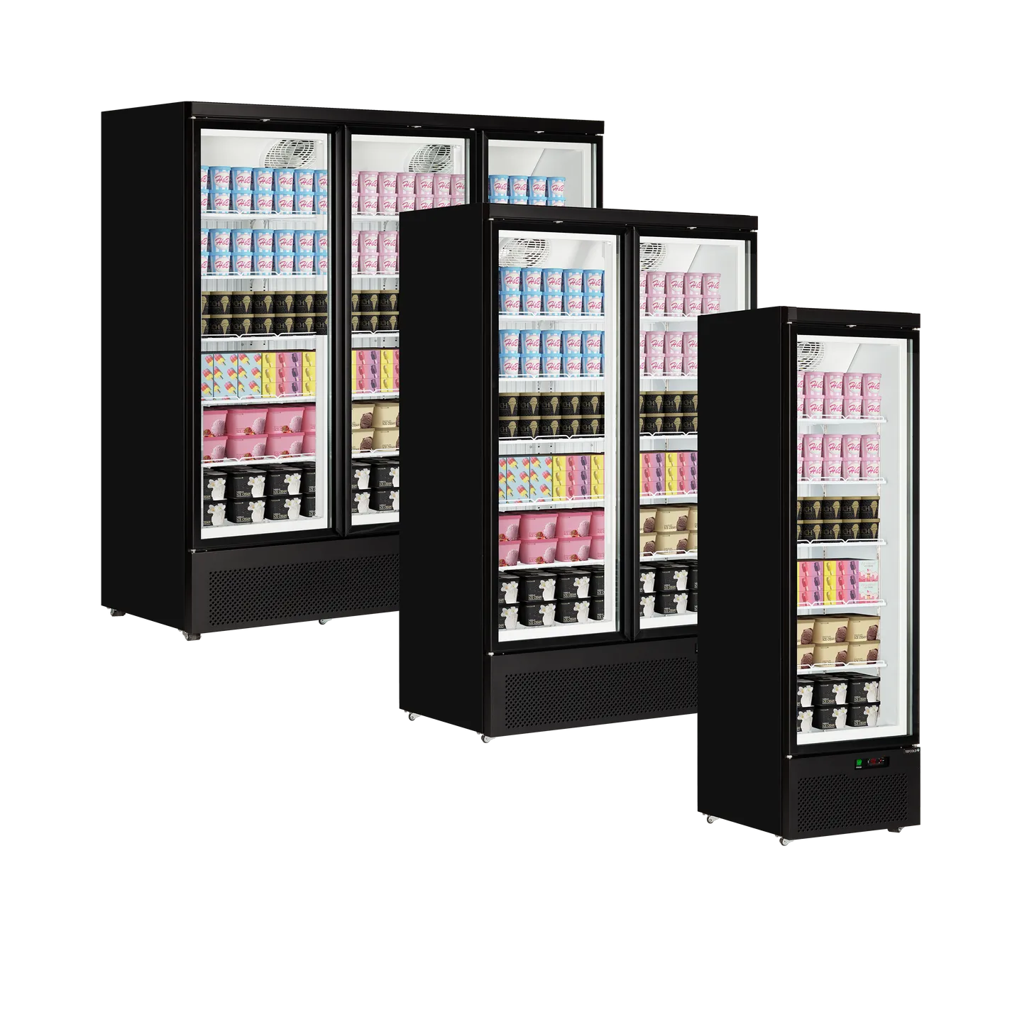 Congélateur vertical vitré Atom Maxi F3DB ( 1563 / 1090L) Noir 47533 TEFCOLD-mondialchr.com