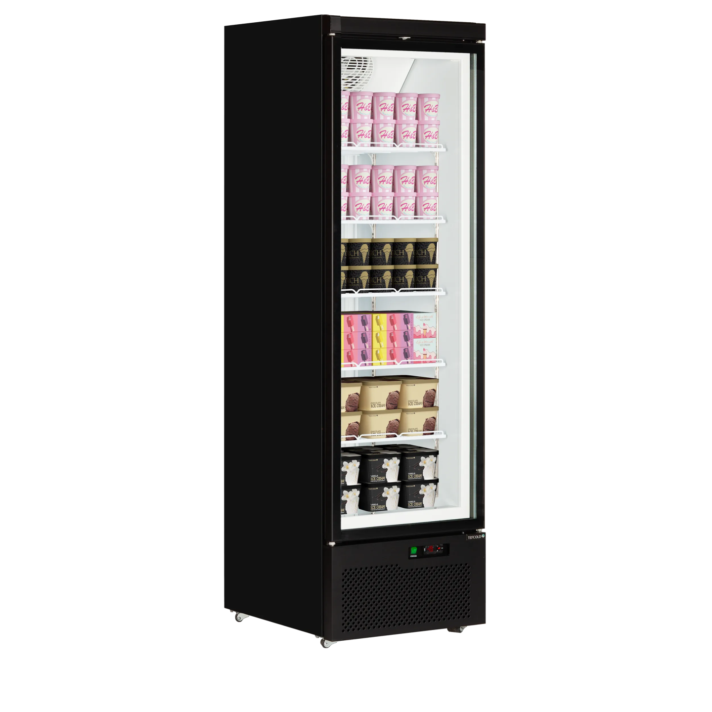 Congélateur vertical vitré Atom Maxi F1DB (560 / 390L) Noir 49841 TEFCOLD-mondialchr.com