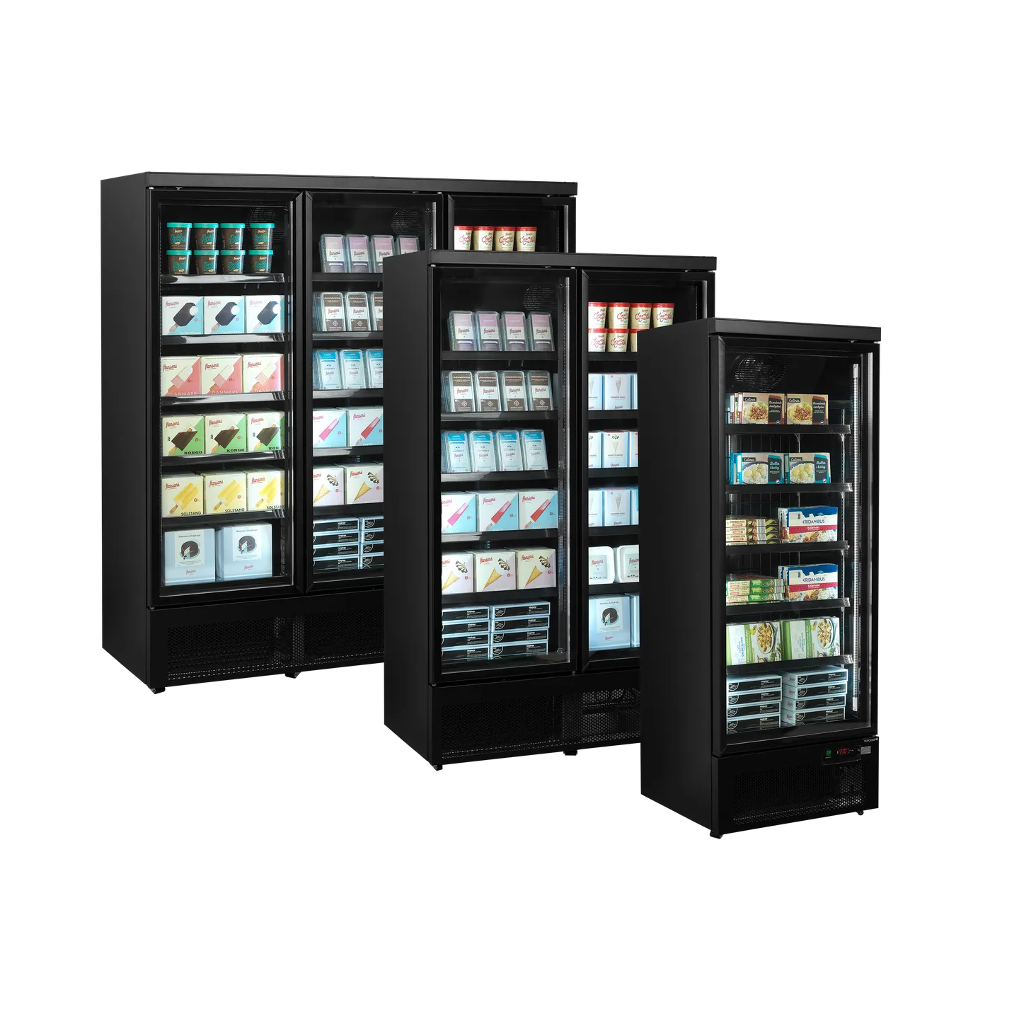 Congélateur vertical vitré Atom Maxi F3DBB (1563 / 1090L) Noir 53982 TEFCOLD-mondialchr.com