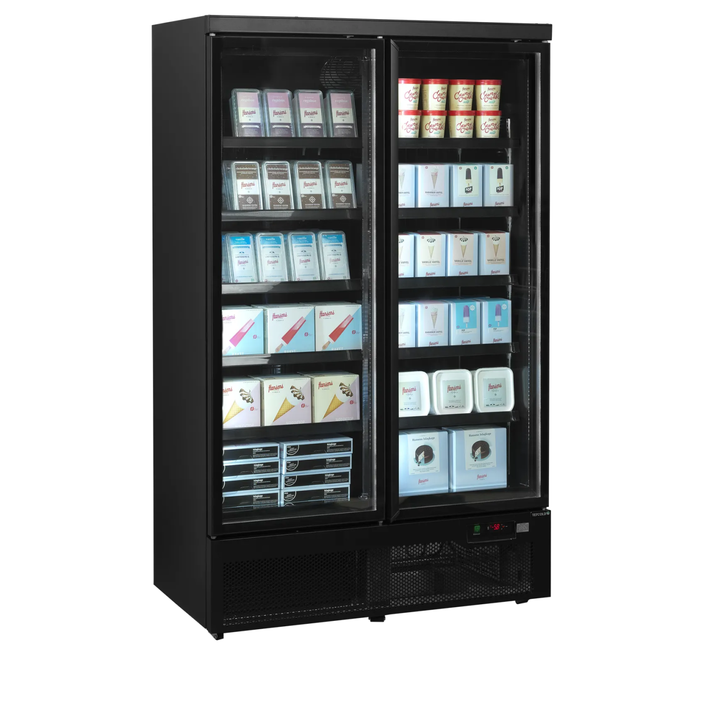 Congélateur vertical vitré Atom Maxi F2DBB (1006 / 702L) Noir 53981 TEFCOLD-mondialchr.com