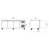 Table réfrigéreé patissiere dessus inox 3 portes AA38PP AFI-mondialchr.com