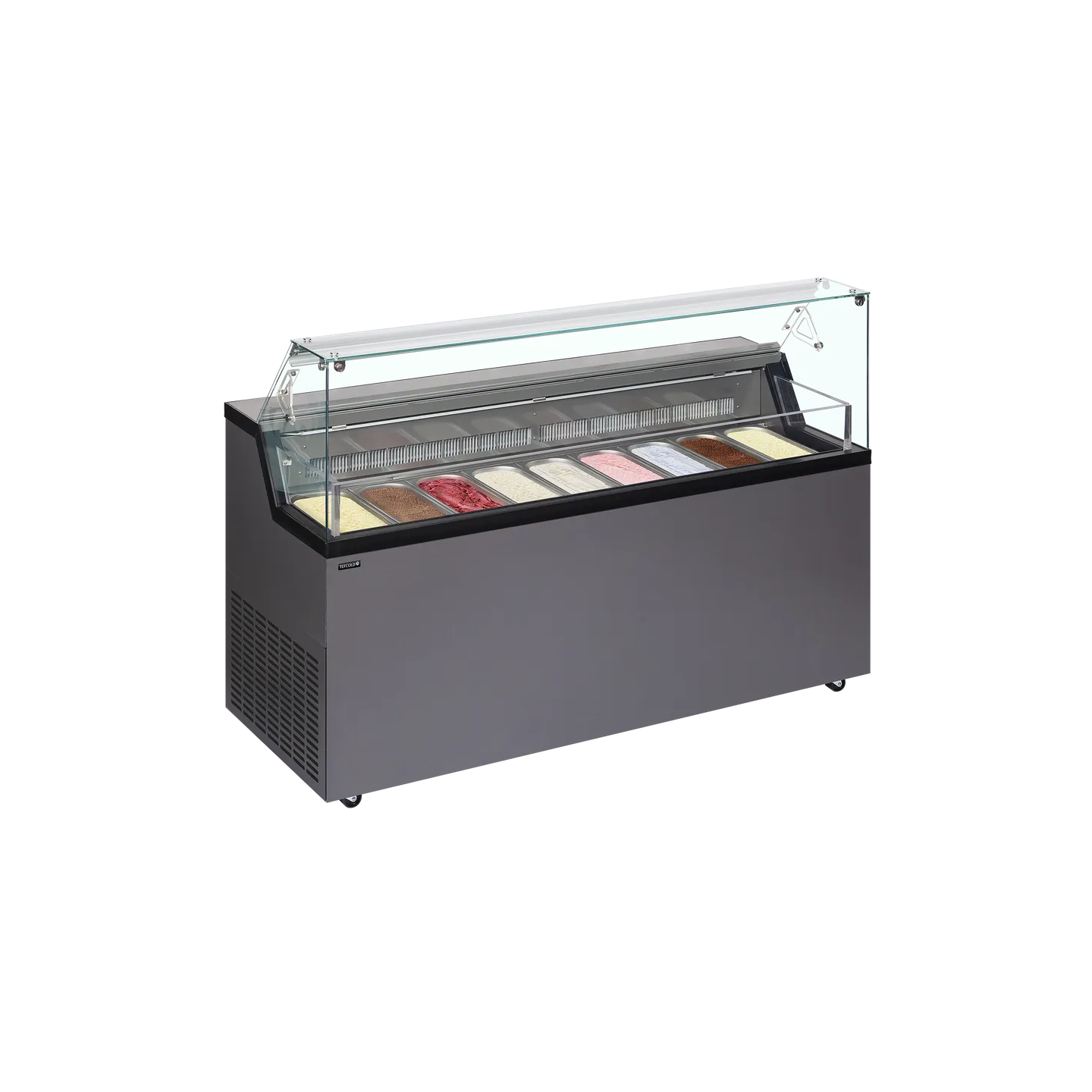 Congélateur vitré de glace MIRABELLA 9 (439 / 306L) Gris 20328 TEFCOLD-mondialchr.com