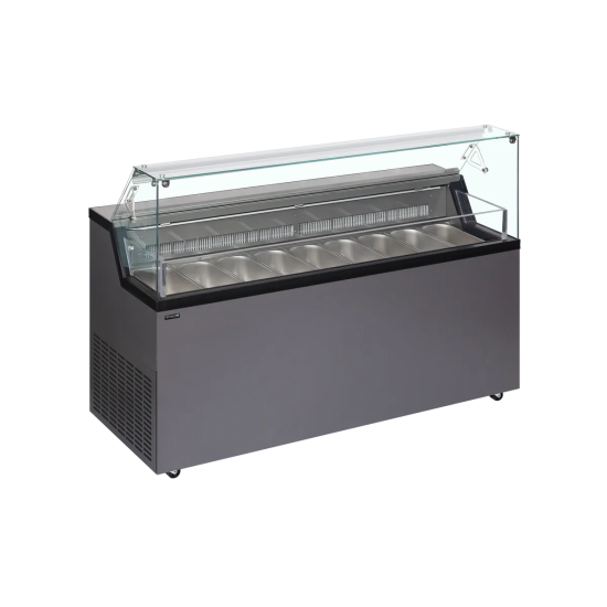 Congélateur vitré de glace MIRABELLA 9 (439 / 306L) Gris 20328 TEFCOLD-mondialchr.com