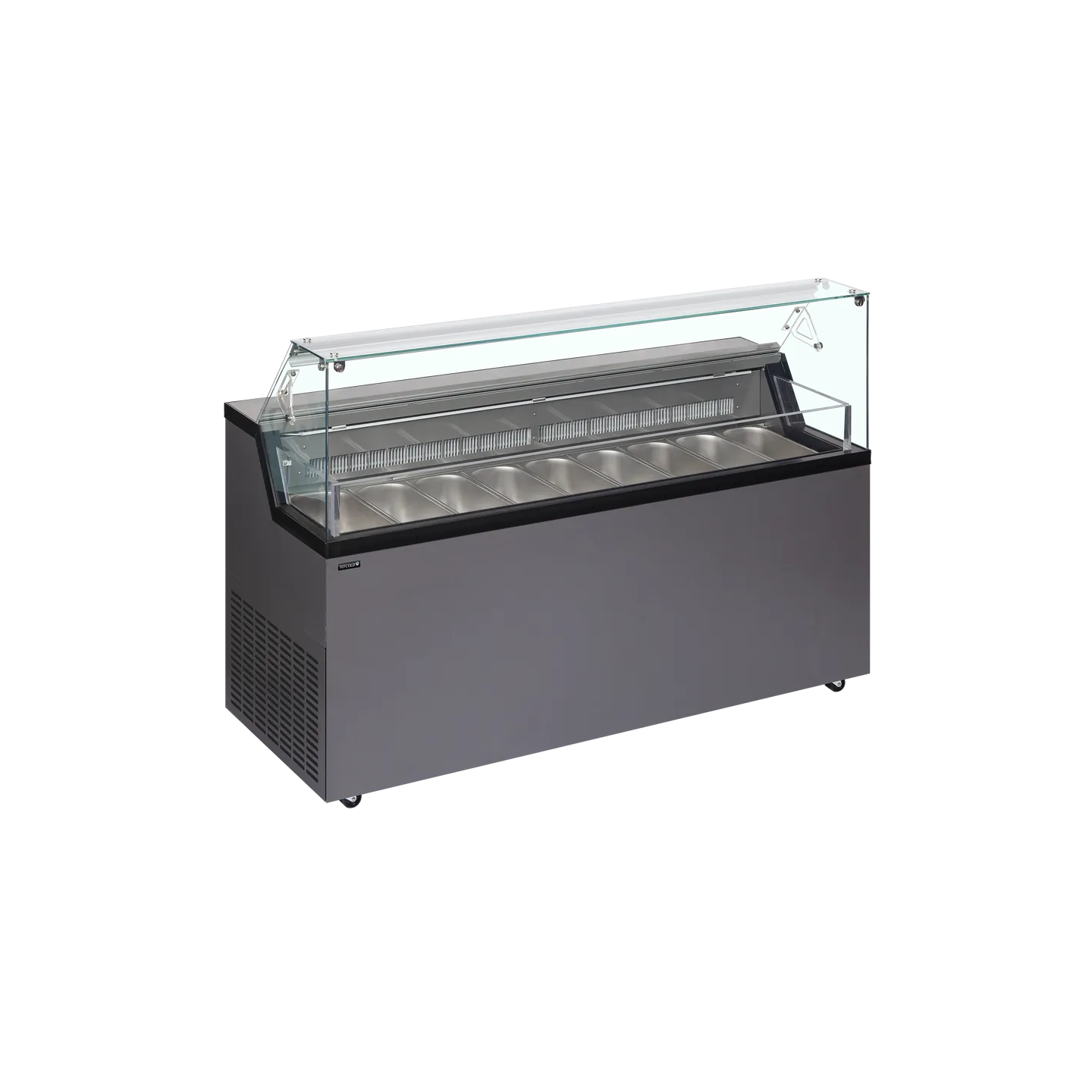 Congélateur vitré de glace MIRABELLA 9 (439 / 306L) Gris 20328 TEFCOLD-mondialchr.com