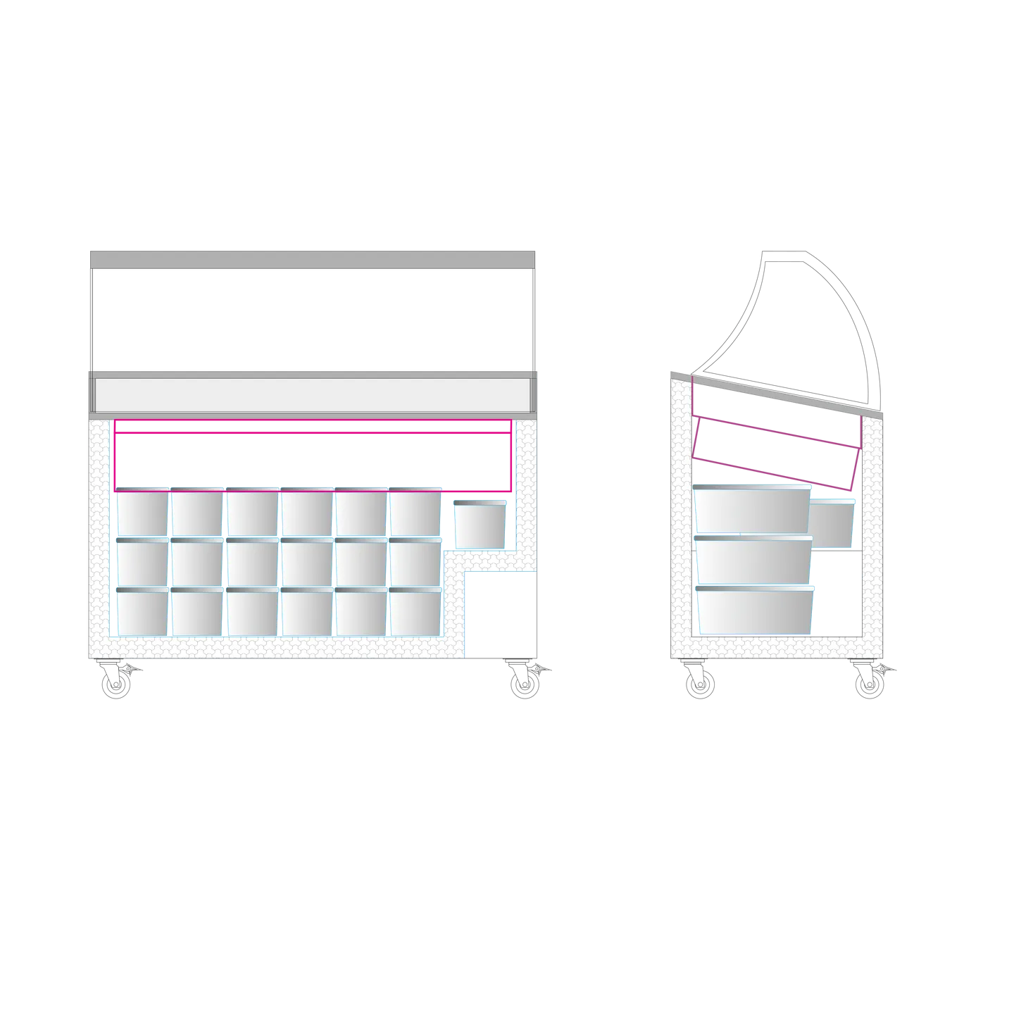Vitrine a glace IC400SCE-SO (352 / 325 L) Blanc 32004 TEFCOLD-mondialchr.com