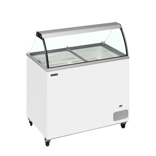 Congélateur vitré de crème glacée IC301SC+SO (296 / 255 L) blanc 49742 TEFCOLD-mondialchr.com