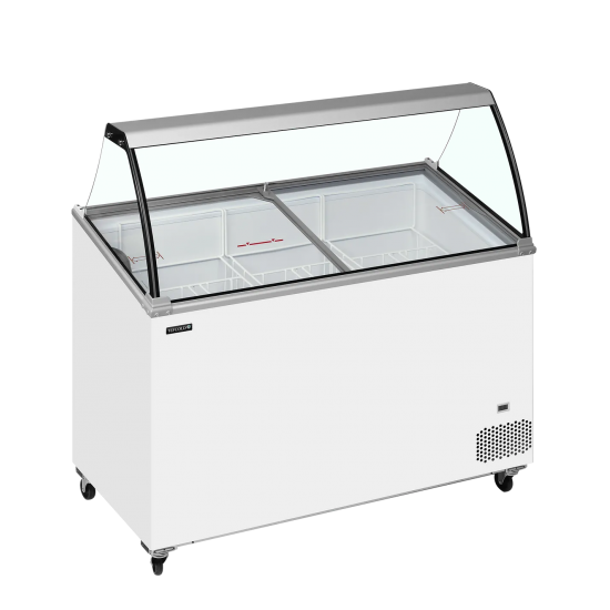 Congélateur vitré de crème glacée IC401SCE+SO (352 / 325 L) blanc 49437 TEFCOLD-mondialchr.com