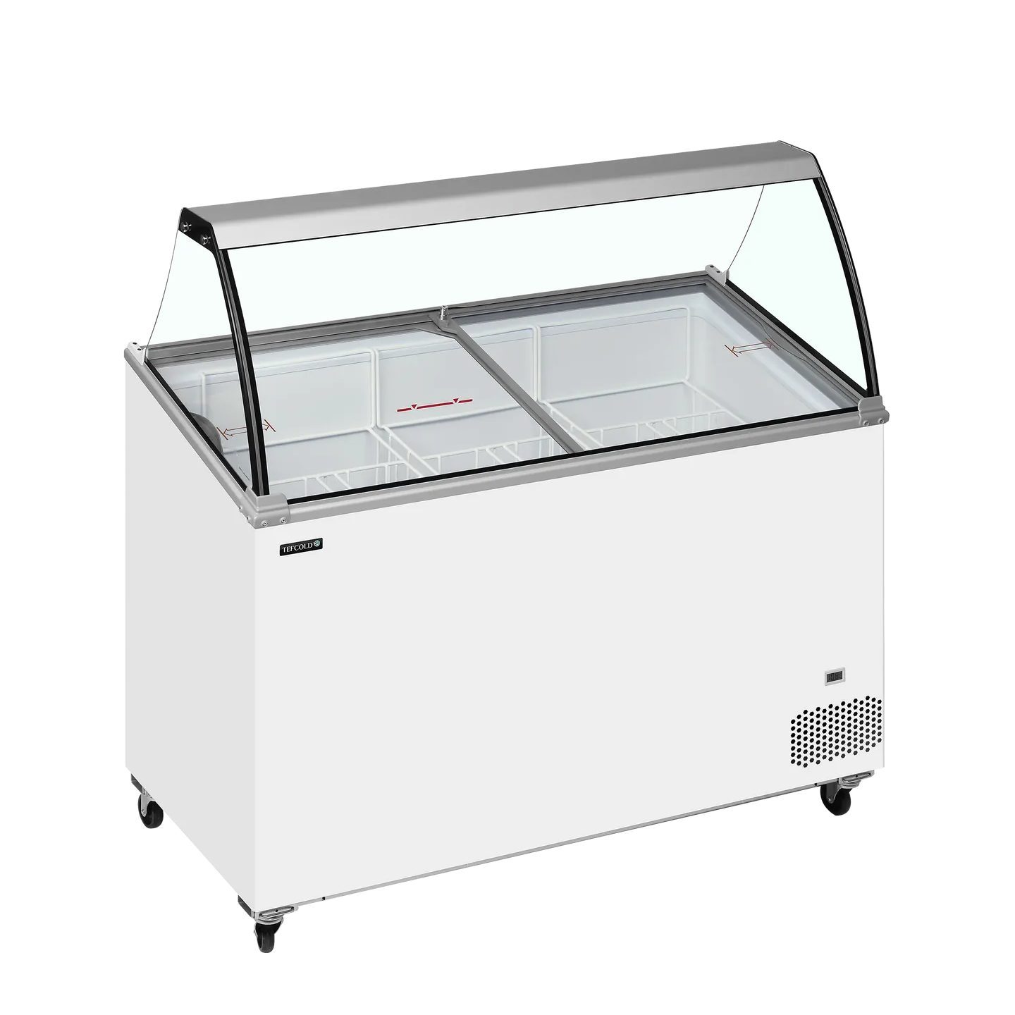 Congélateur vitré de crème glacée IC401SCE+SO (352 / 325 L) blanc 49437 TEFCOLD-mondialchr.com