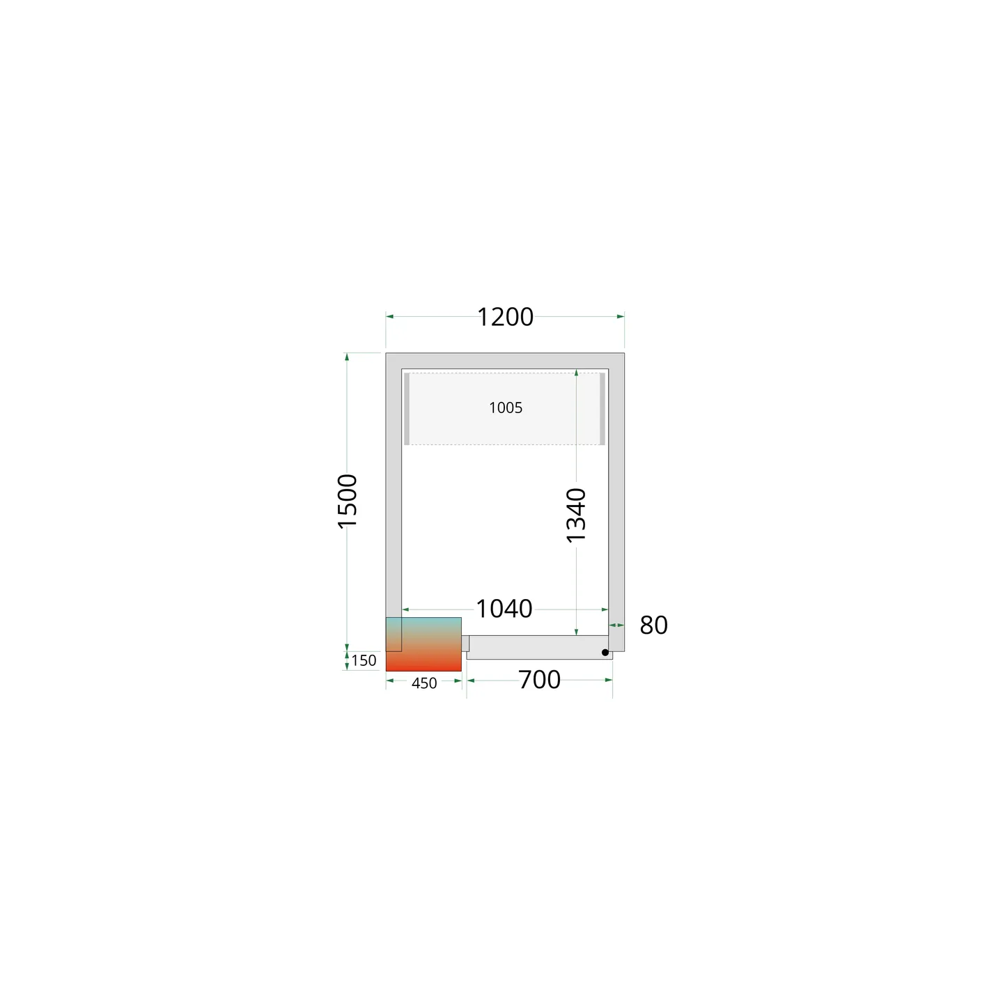 Chambre froide positive CRPF1215 Blanc 44163 TEFCOLD-mondialchr.com