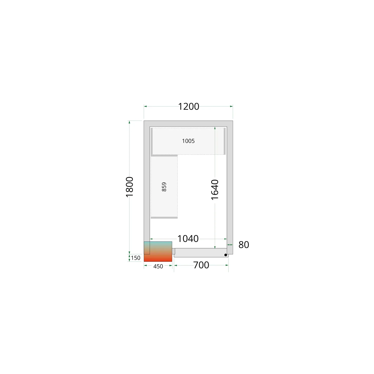 Chambre froide positive CRPF1218 Blanc 44164 TEFCOLD-mondialchr.com