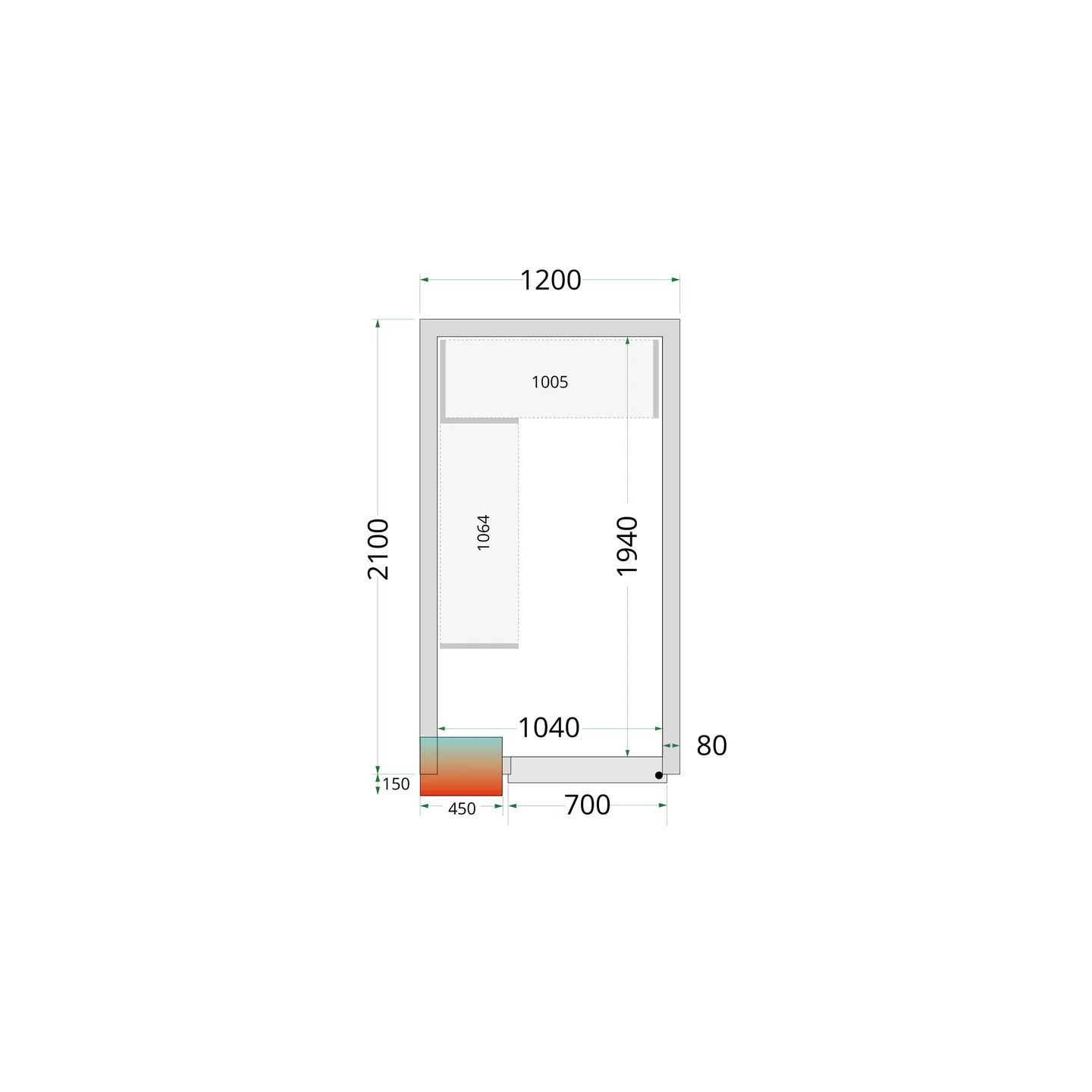 Chambre froide positive CRPF1221 Blanc 44165 TEFCOLD-mondialchr.com