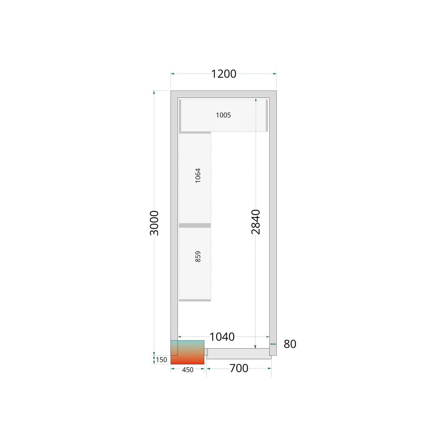 Chambre froide positive CRPF1230 Blanc 44168 TEFCOLD-mondialchr.com