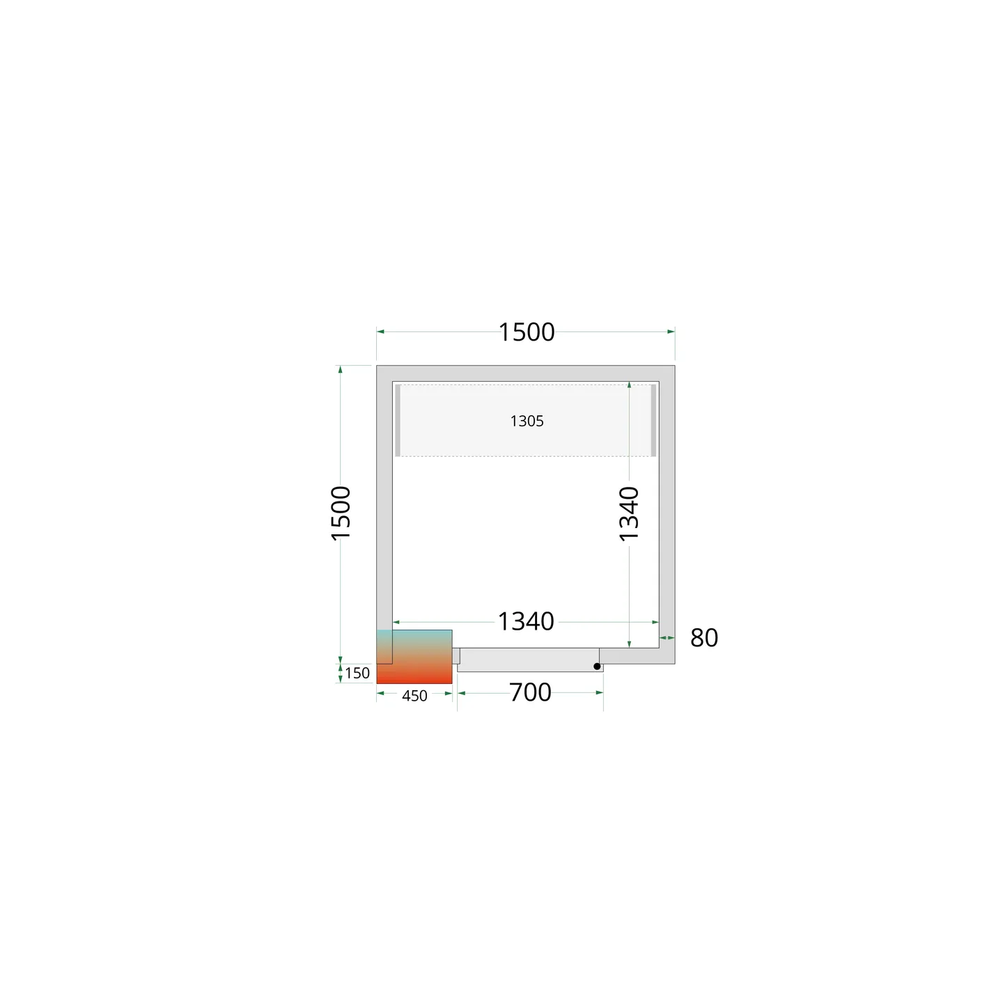 Chambre froide positive CRPF1515 Blanc44169 TEFCOLD-mondialchr.com