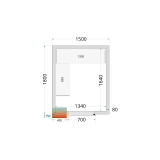Chambre froide positive CRPF1518 Blanc 1500 x 1800 x 2200 mm 44170 TEFCOLD-mondialchr.com