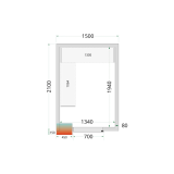 Chambre froide positive CRPF1521 Blanc 1500 x 2100 x 2200 mm 44171 TEFCOLD-mondialchr.com