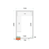 Chambre froide positive CRPF1524 Blanc 1500 x 2400 x 2200 mm 44172 TEFCOLD-mondialchr.com