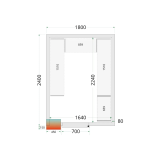 Chambre froide positive CRPF1824 Blanc 1800 x 2400 x 2200 mm 44177 TEFCOLD-mondialchr.com