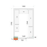 Chambre froide positive CRPF1827 Blanc 1800 x 2700 x 2200 mm 44178 TEFCOLD-mondialchr.com