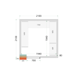 Chambre froide positive CRPF2121 Blanc 2100 x 2100 x 2200 mm 44180 TEFCOLD-mondialchr.com