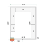 Chambre froide positive CRPF2430 Blanc 2400 x 3000 x 2200 mm TEFCOLD 44186 TEFCOLD-mondialchr.com