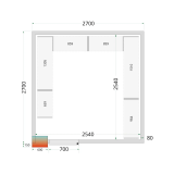 Chambre froide positive CRPF2727 Blanc 2700 x 2700 x 2200 mm 44187 TEFCOLD-mondialchr.com