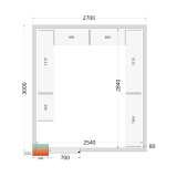 Chambre froide positive CRPF2730 Blanc 2700 x 3000 x 2200 mm 44188 TEFCOLD-mondialchr.com