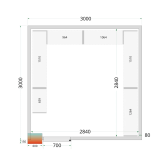 Chambre froide positive CRPF3030 Blanc 3000 x 3000 x 2200 mm 44189 TEFCOLD-mondialchr.com