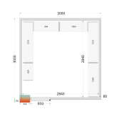 Chambre froide positive CRPF3030WD Blanc 3000 x 3000 x 2200 mm 49686 TEFCOLD-mondialchr.com