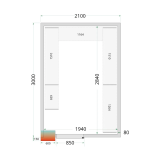 Chambre froide positive CRPF2130WD Blanc 2100 x 3000 x 2200 mm 51056 TEFCOLD-mondialchr.com