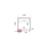 Chambre froide négative CRNF1212 Blanc 1200 x 1200 x 2200 mm 44218 TEFCOLD-mondialchr.com