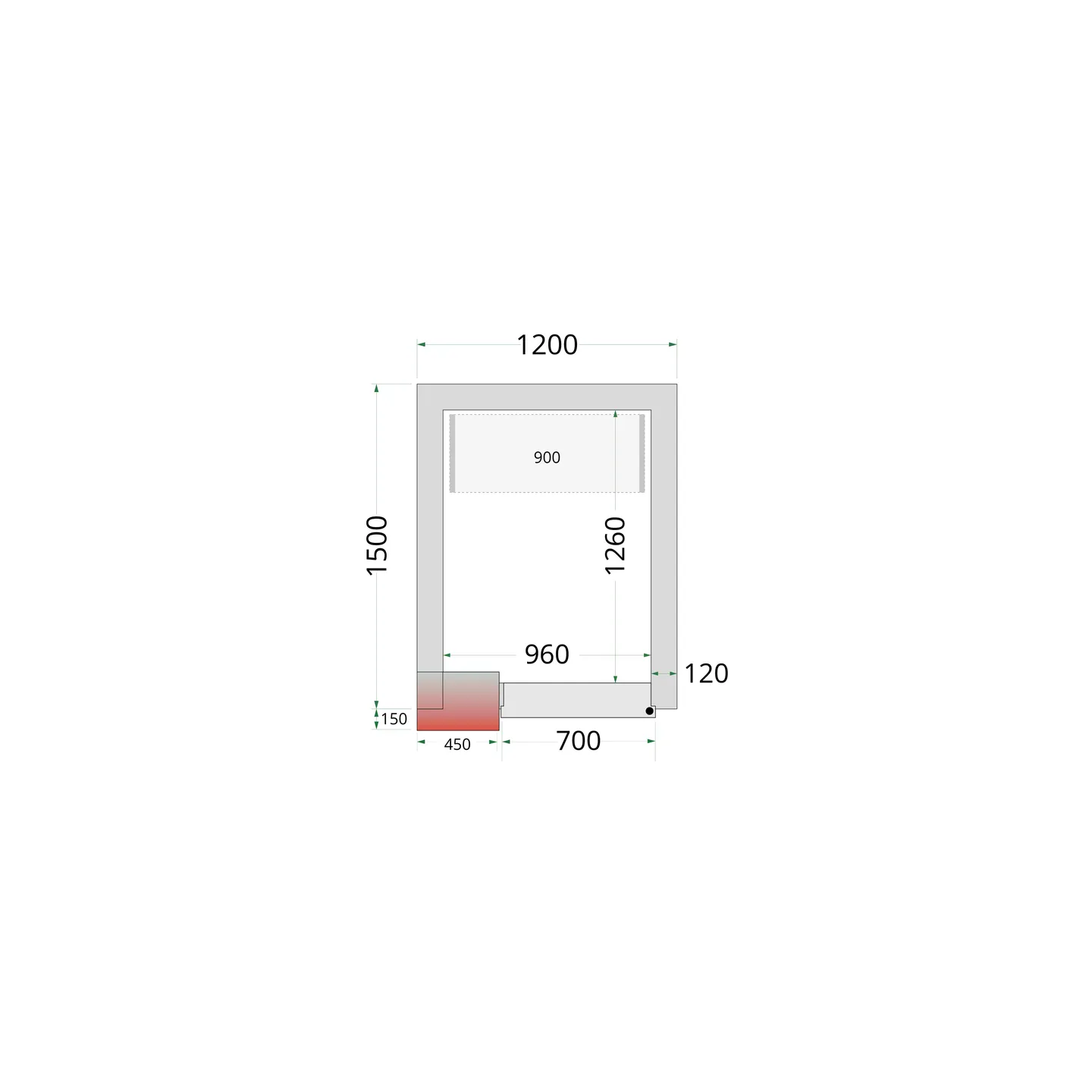 Chambre froide négative CRNF1215 Blanc 1200 x 1500 x 2200 mm 44219 TEFCOLD-mondialchr.com