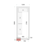 Chambre froide négative CRNF1230 Blanc 1200 x 3000 x 2200 mm 44224 TEFCOLD-mondialchr.com