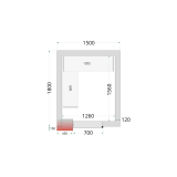 Chambre froide négative CRNF1518 Blanc 1500 x 1800 x 2200 mm 44226 TEFCOLD-mondialchr.com