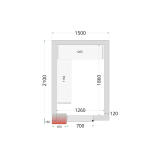 Chambre froide négative CRNF1521 Blanc 1500 x 2100 x 2200 mm 44227 TEFCOLD-mondialchr.com